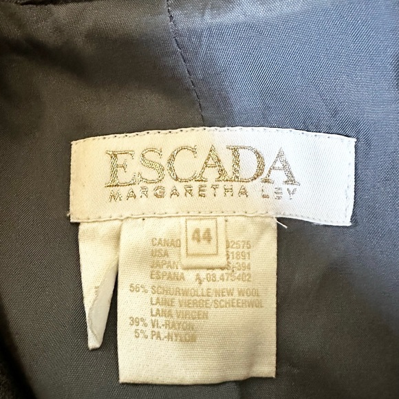 Escada Margaretha Ley Wool Blazer Gray With Shoulder Pads Size 44 ￼ - Picture 7 of 10
